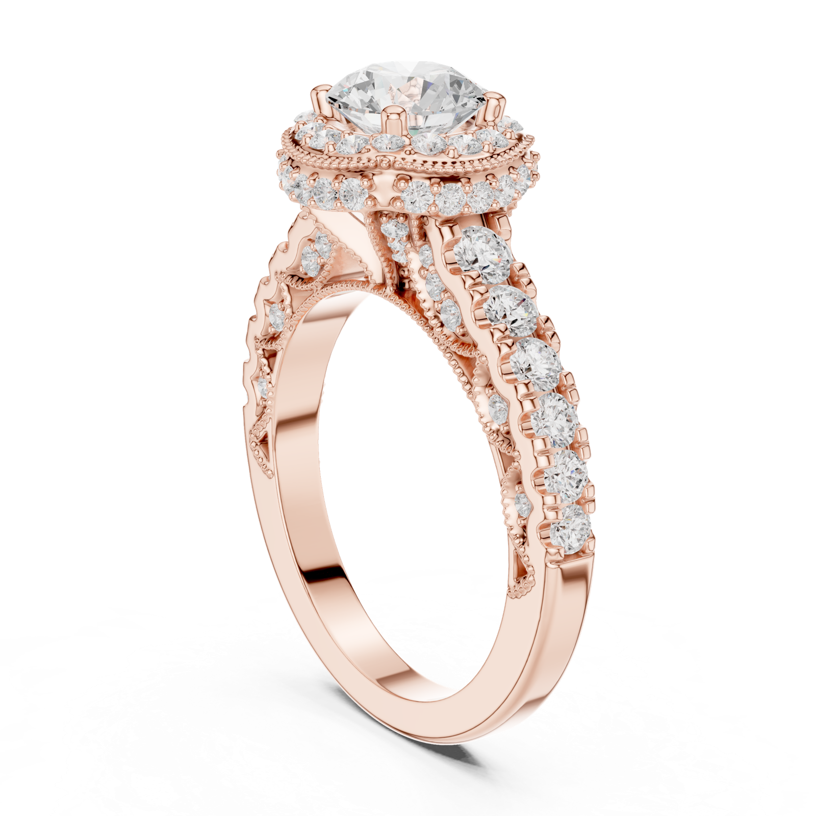 Gold Ring DDLR-778, Rose Gold, view 1