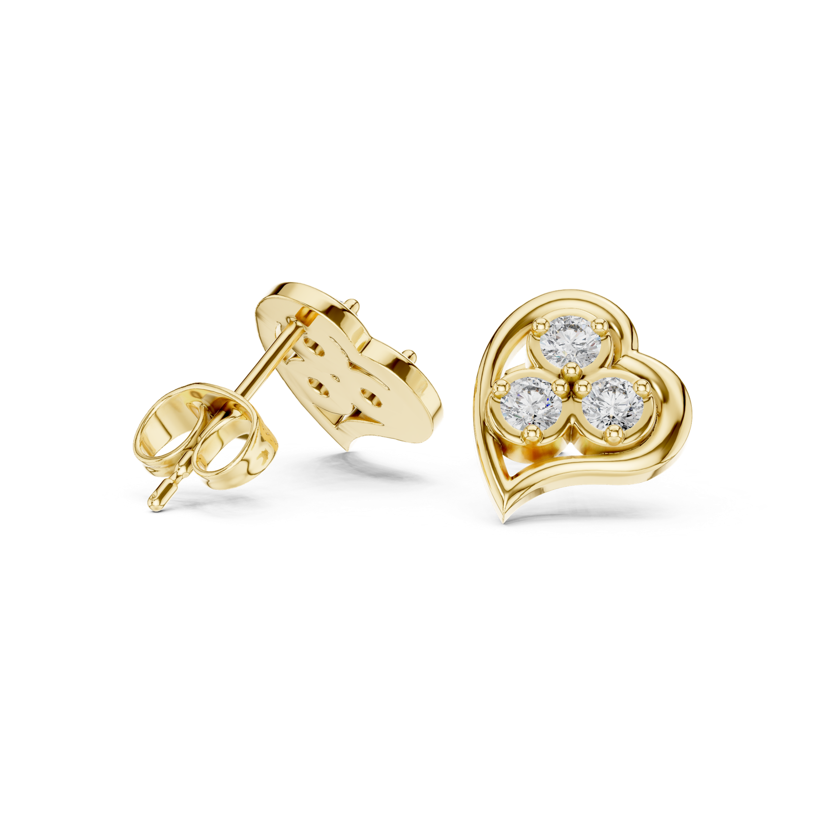 Gold Earrings 9-10006E, Yellow Gold, view 1