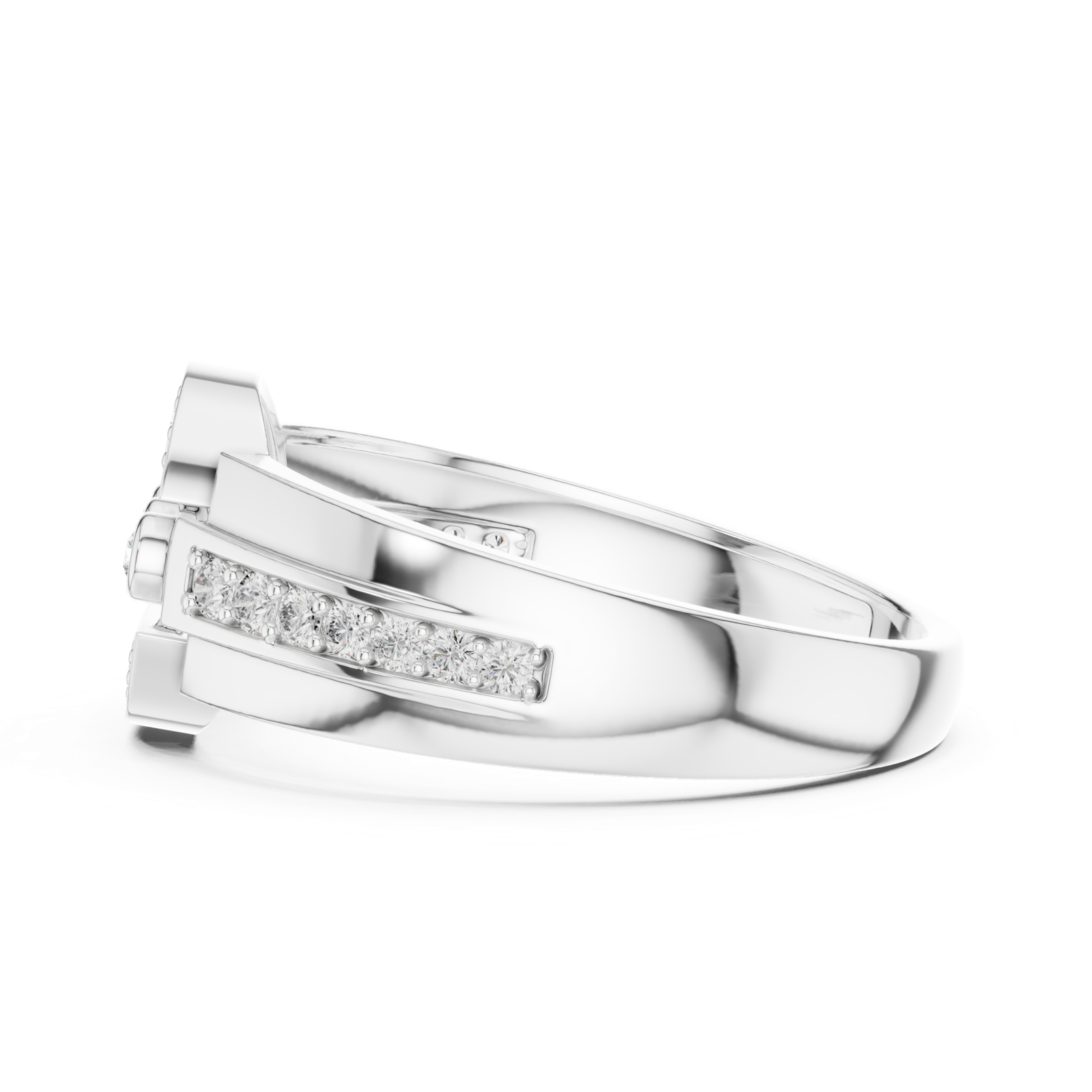 Gold Ring LR-01 (45), White Gold, view 3