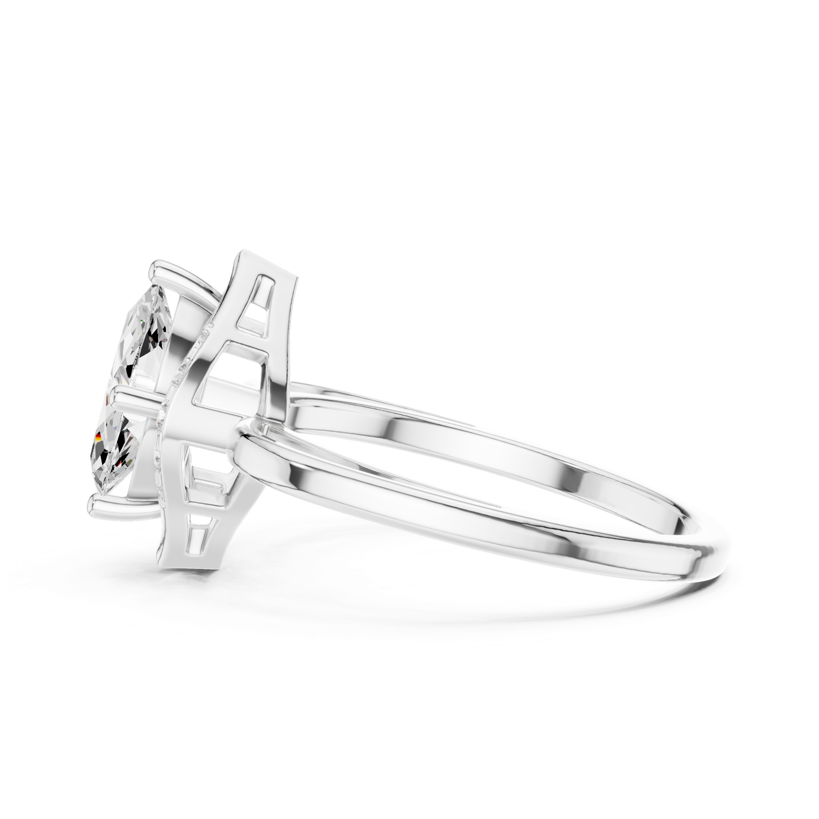 Gold Ring DDLR-512, White Gold, view 3