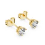 14K Solid Gold Lab Diamond Stud Earrings, Yellow Gold, view 2