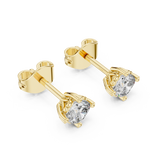 14K Solid Gold Lab Diamond Stud Earrings, Yellow Gold, view 2