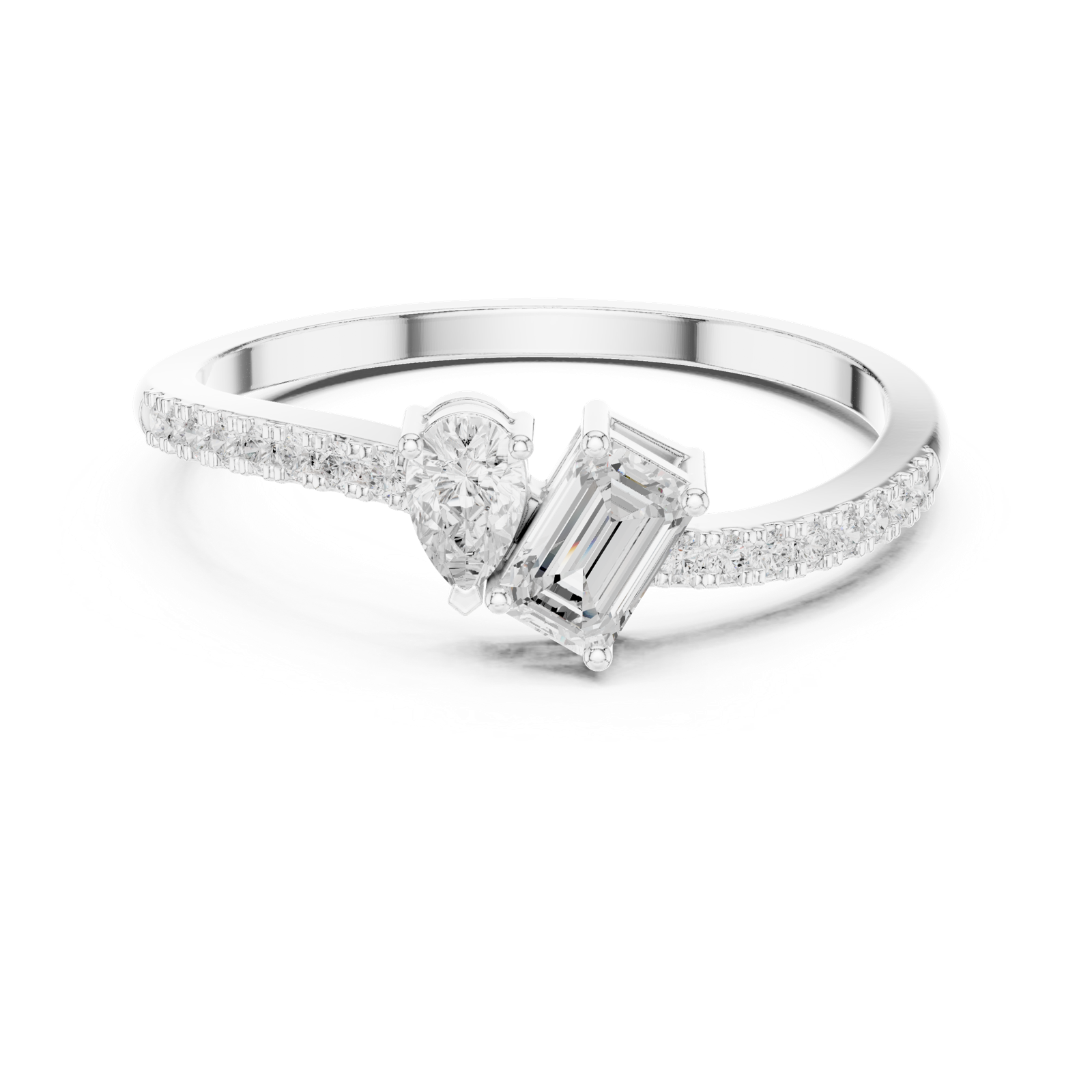 Gold Ring HLR-221, White Gold, view 4