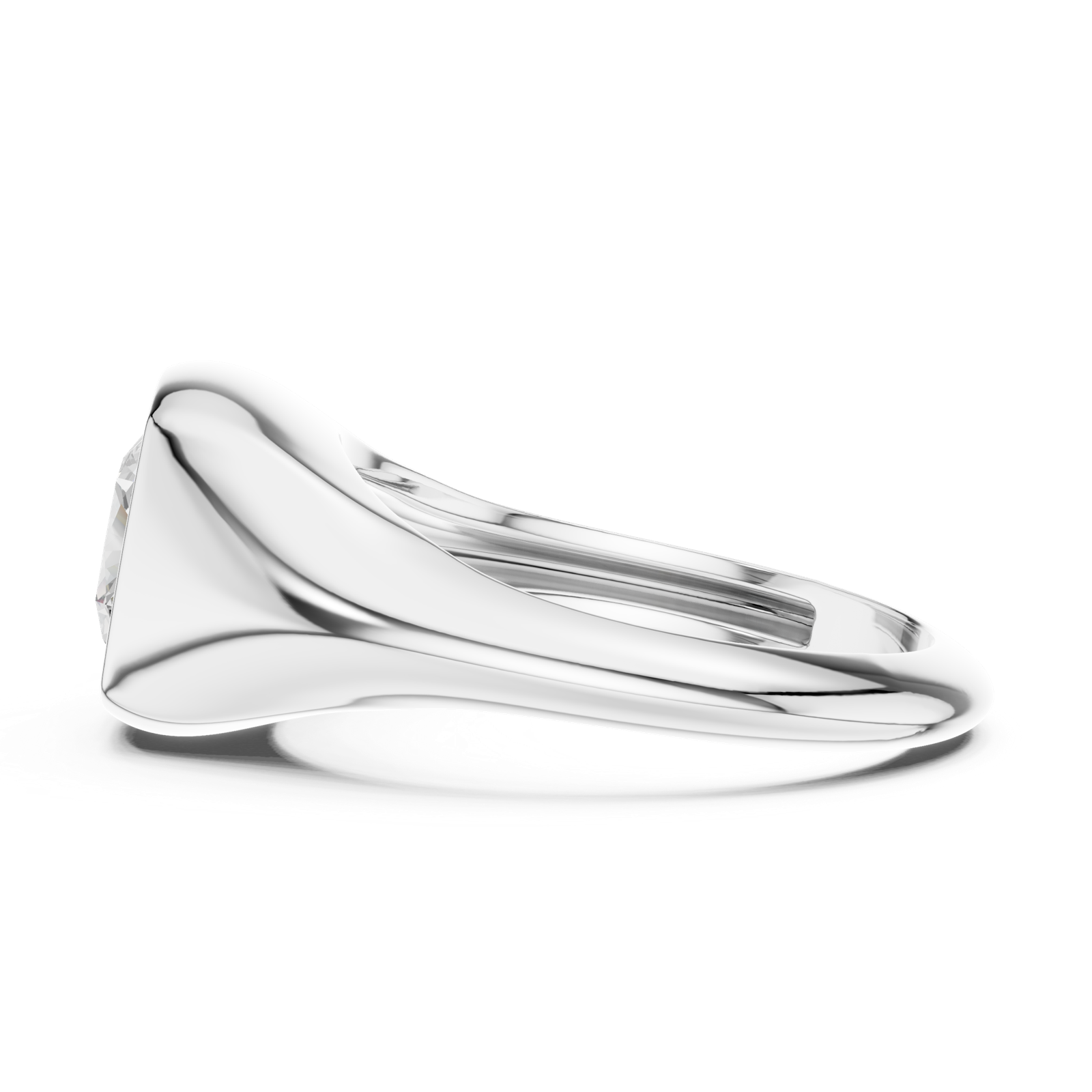 Gold Jewelry L36-4, Cushion center stone, White Gold, view 3