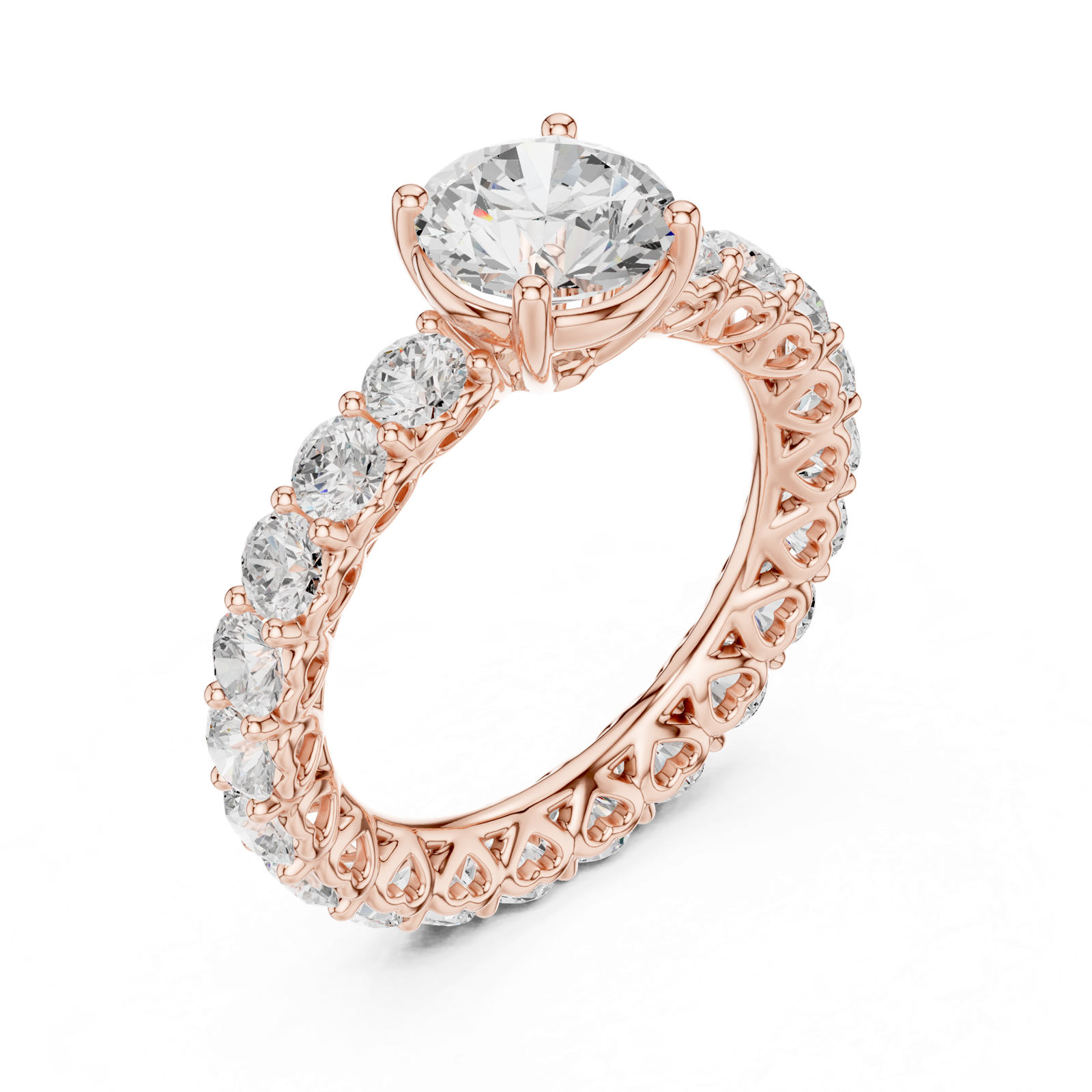Gold Ring DDLR-693, Rose Gold, view 2