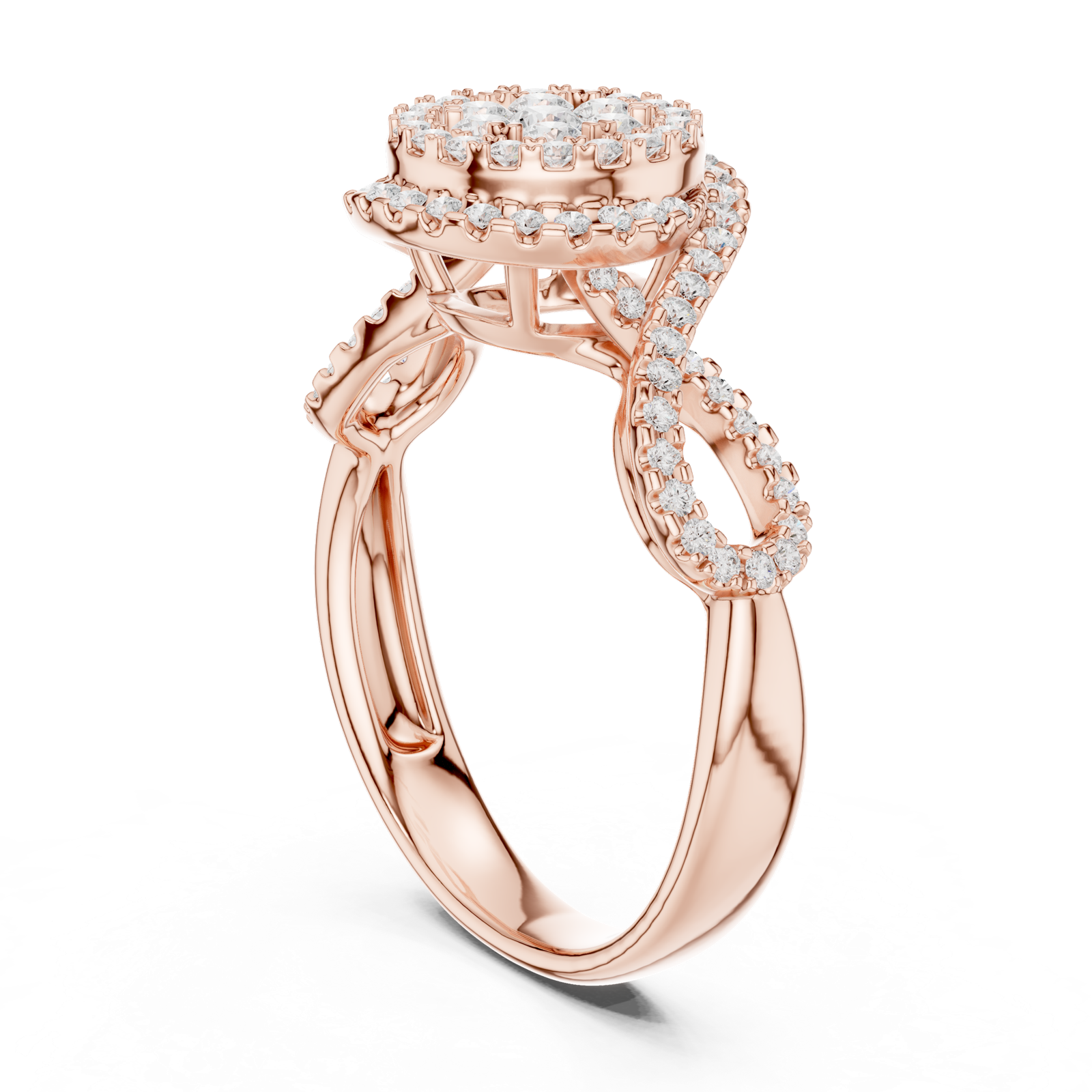 Gold Ring DDLR-757, Rose Gold, view 1