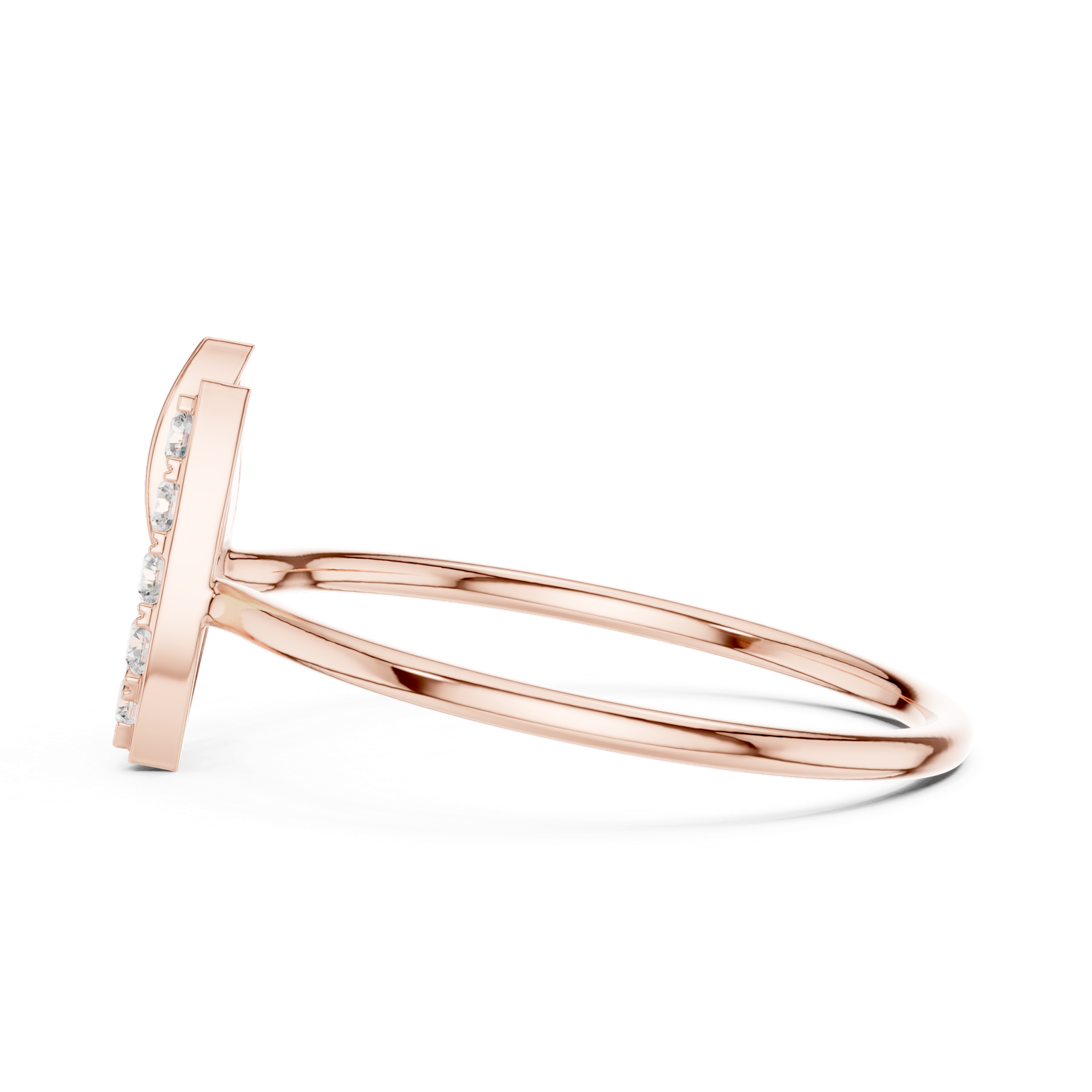 Gold Ring HLR-229, Rose Gold, view 3