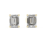 14K Solid Gold Lab Diamond Stud Earrings, Yellow Gold