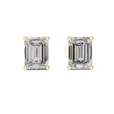 14K Solid Gold Lab Diamond Stud Earrings, Yellow Gold