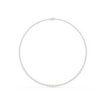 14K Solid Gold Lab Diamond Tennis Necklace, White Gold