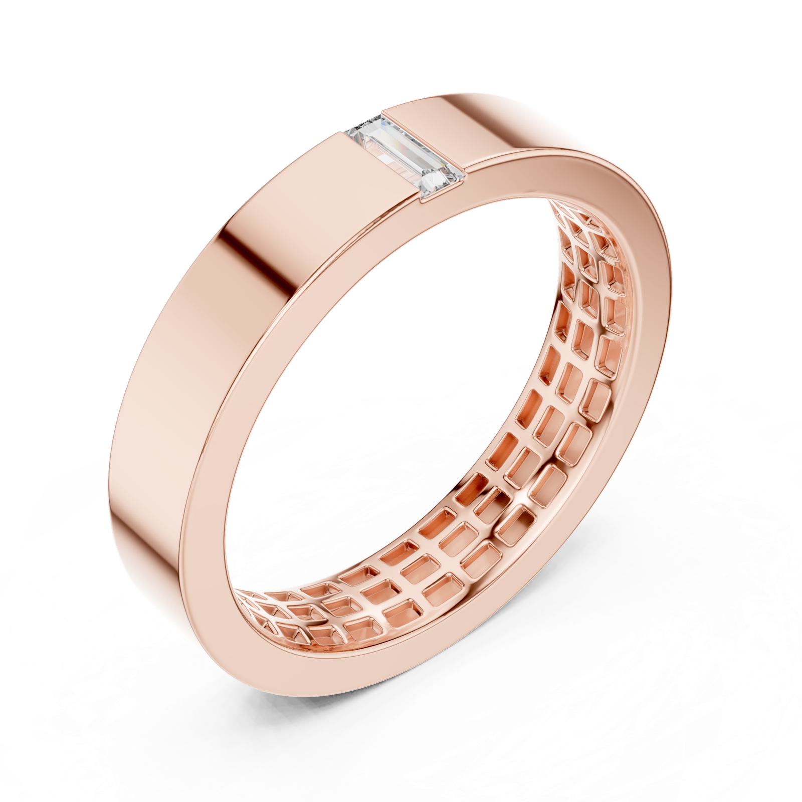 14K Solid Gold Lab Diamond Solitaire Ring, Rose Gold, view 2