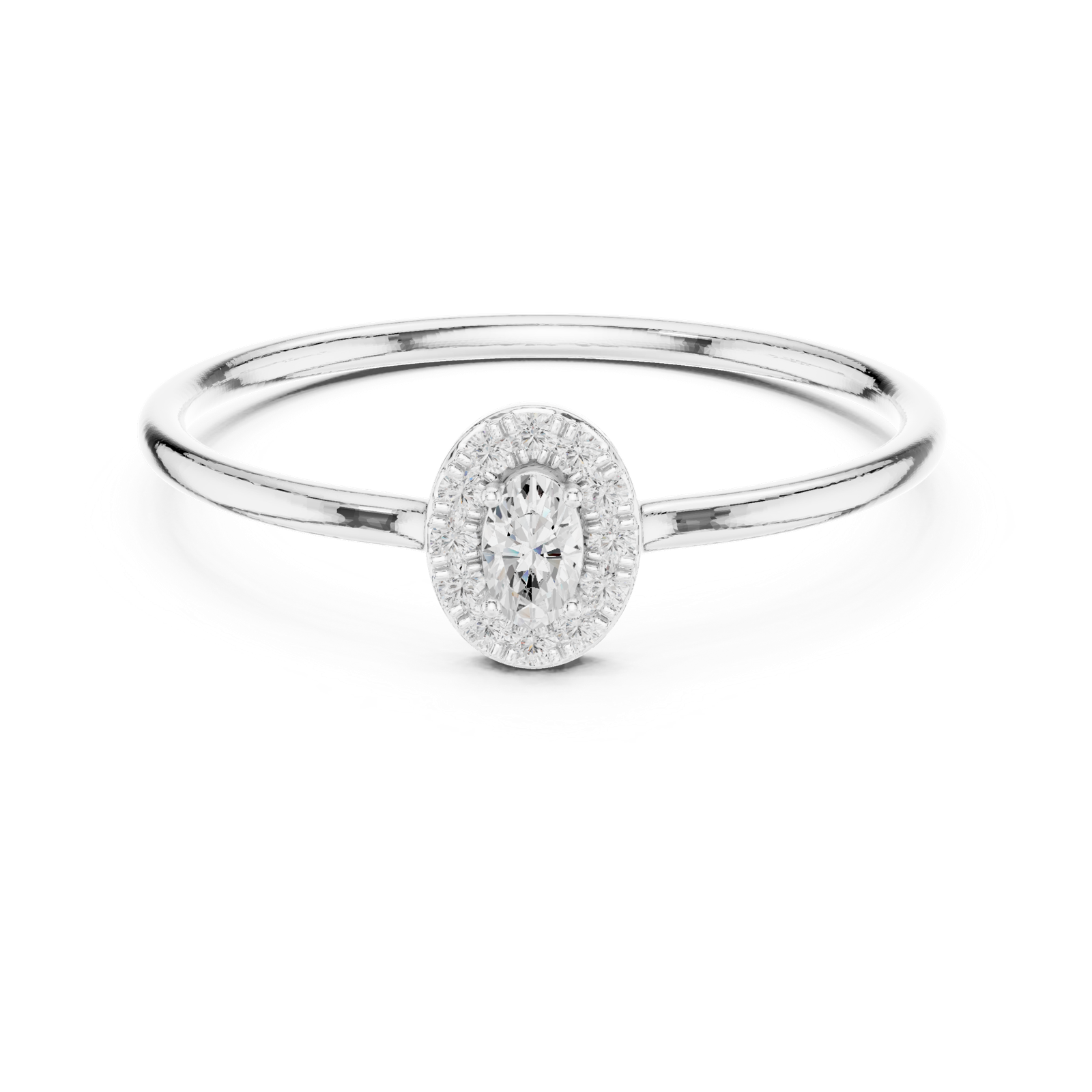 Gold Ring HLR-207, White Gold, view 4