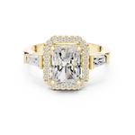 Gold Ring DDLR-342, Radiant center stone, Yellow Gold, view 4
