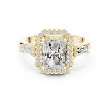 Gold Ring DDLR-342, Radiant center stone, Yellow Gold, view 4
