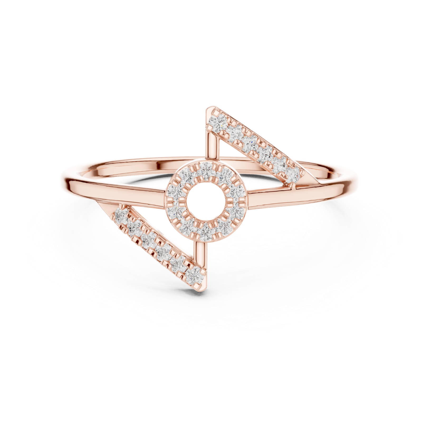 Gold Ring HLR-202, Rose Gold, view 4