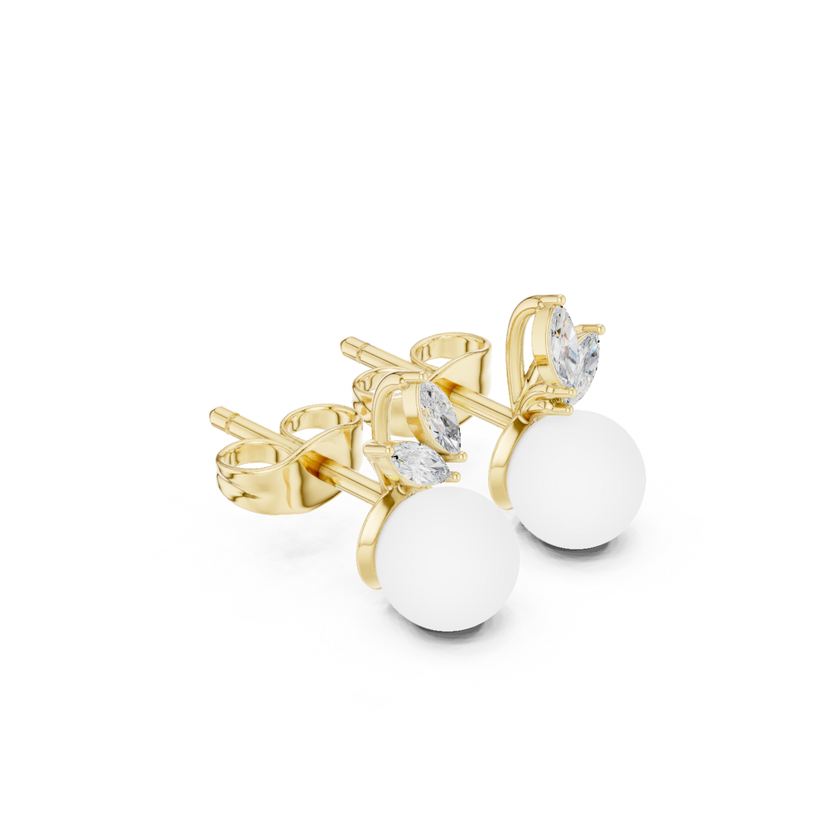 Gold Earrings SBER(50), Yellow Gold, view 1