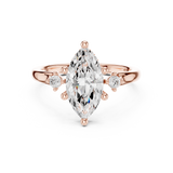 Gold Ring DDLR-164, Marquise center stone, Rose Gold, view 4