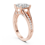 Gold Ring DDLR-253, Princess center stone, Rose Gold, view 1