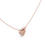 Gold Jewelry DDPO-001, Heart center stone, Rose Gold, view 2