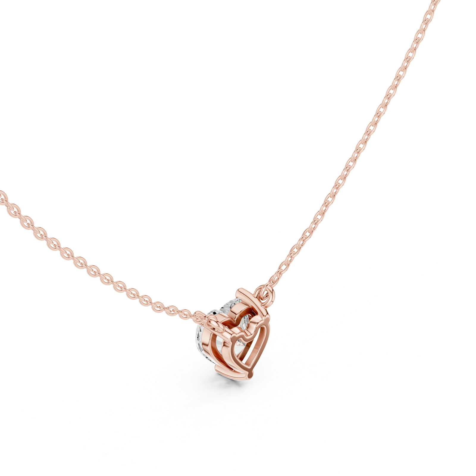 Gold Jewelry DDPO-001, Heart center stone, Rose Gold, view 2