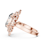 14K Solid Gold Lab Diamond Halo Ring, Rose Gold, view 3