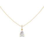 Gold Jewelry DDPO-009, Pear center stone, Yellow Gold, view 4