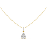 Gold Jewelry DDPO-009, Pear center stone, Yellow Gold, view 4
