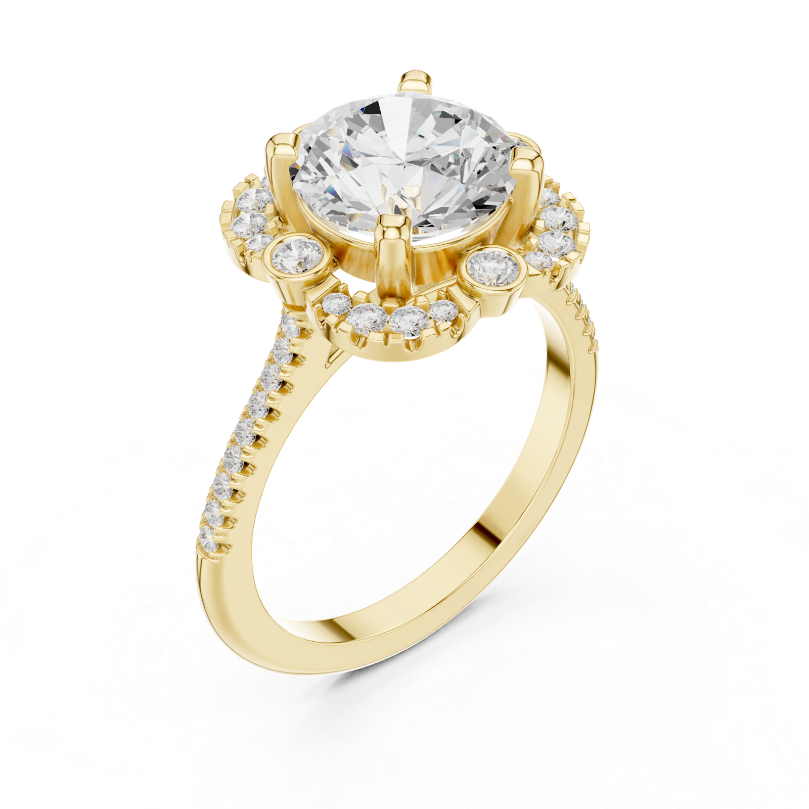 Gold Ring DDLR-331, Yellow Gold, view 2