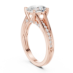 Gold Ring, Oval center stone, Rose Gold, view 1