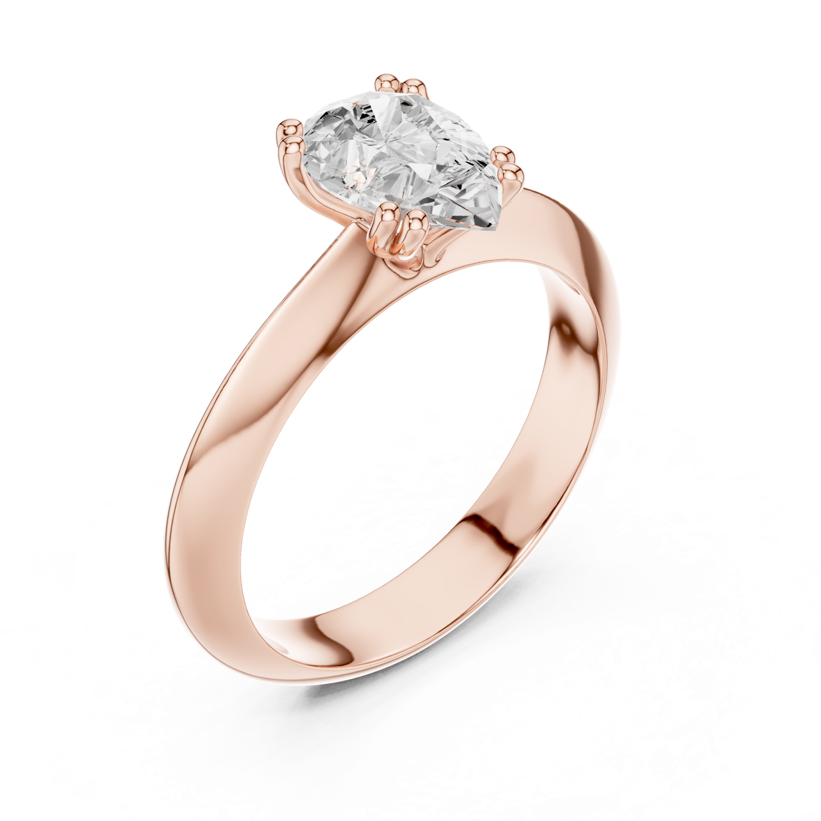 Gold Jewelry L36-8, Pear center stone, Rose Gold, view 2