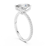 Gold Jewelry L36-16, Oval center stone, White Gold, view 1