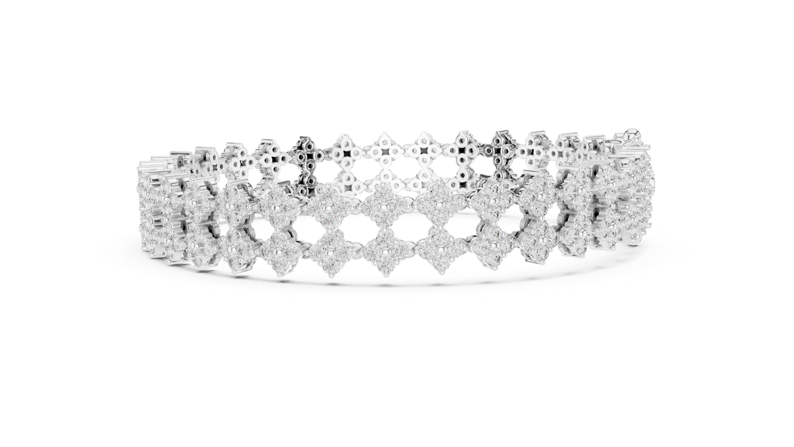 14K Solid Gold Lab Diamond Bracelet, White Gold, view 3