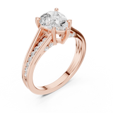 Gold Ring DDLR-253, Pear center stone, Rose Gold, view 2