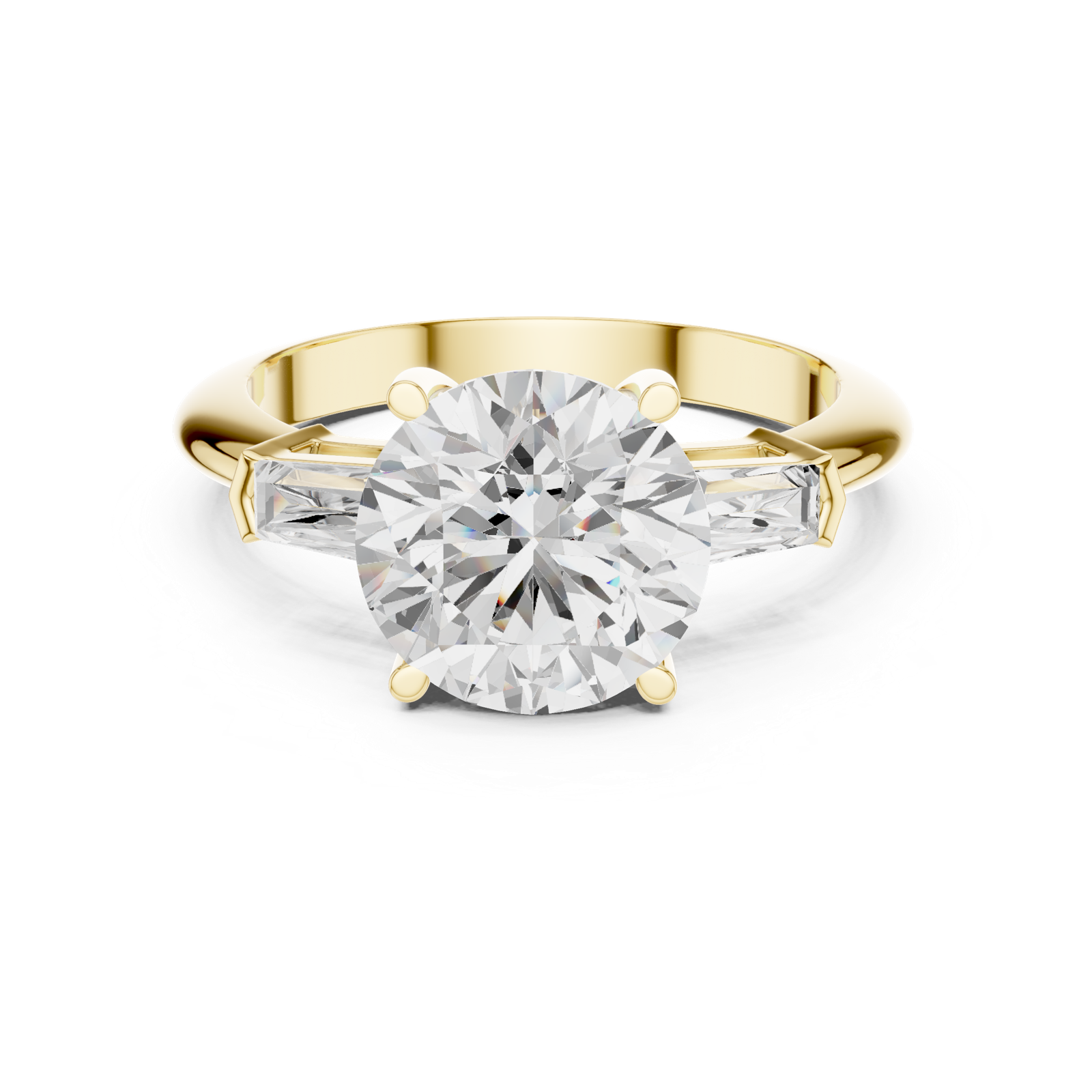 Gold Jewelry L35-67, Round center stone, Yellow Gold, view 4