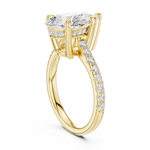Gold Ring DDLR-250, Pear center stone, Yellow Gold, view 1