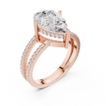 Gold Jewelry L36-13, Pear center stone, Rose Gold, view 2