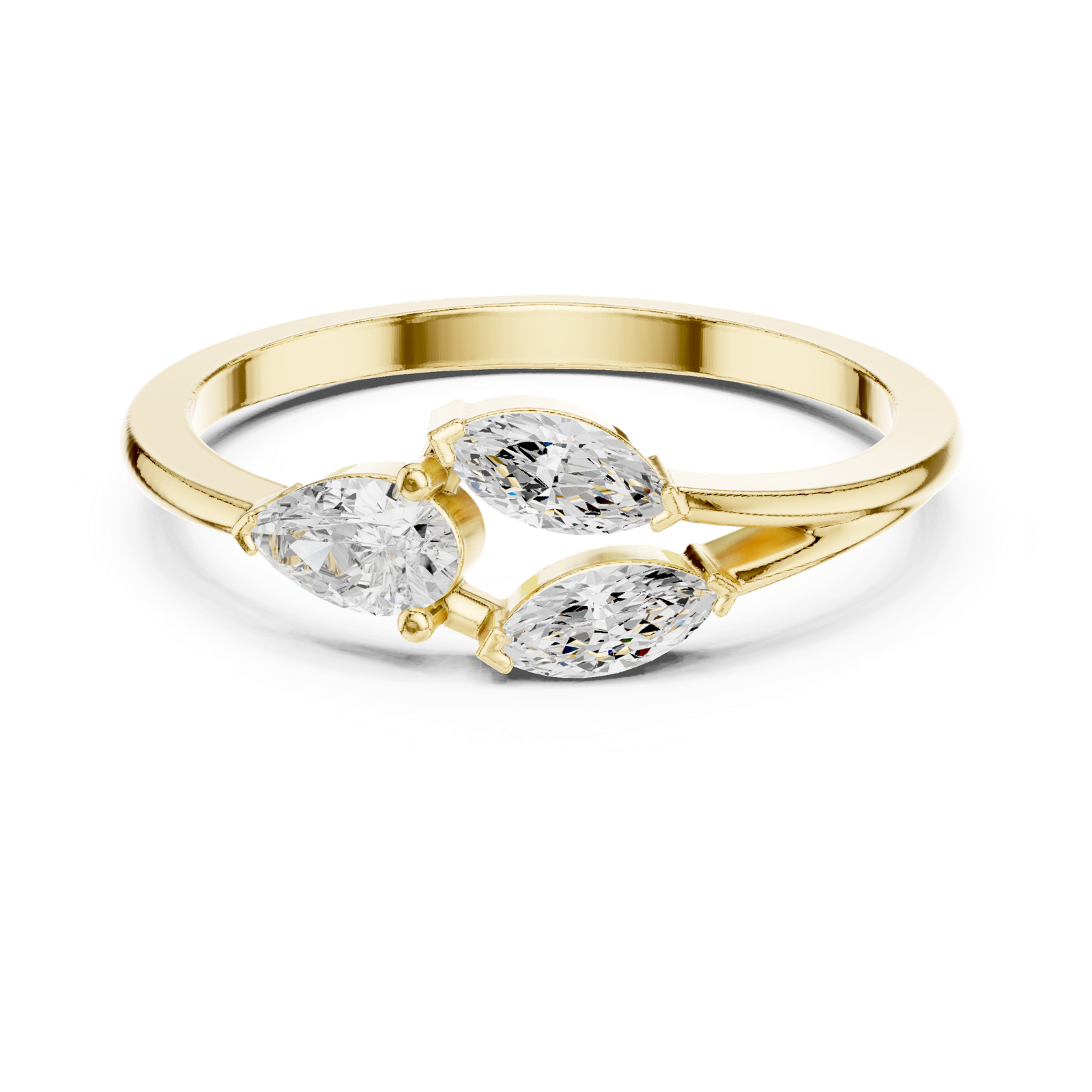 Gold Ring HLR-235, Yellow Gold, view 4