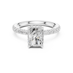Gold Ring DDLR-165, Radiant center stone, White Gold, view 4