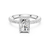 Gold Ring DDLR-165, Radiant center stone, White Gold, view 4