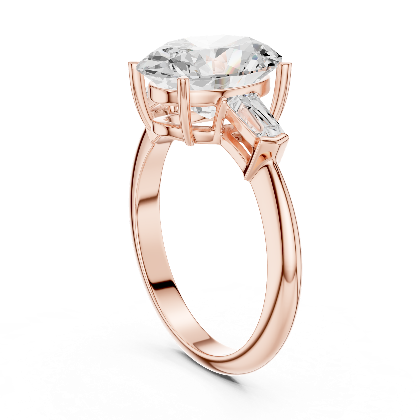 Gold Jewelry L35-67, Oval center stone, Rose Gold, view 1