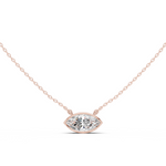 Gold Jewelry DDPO-007, Marquise center stone, Rose Gold
