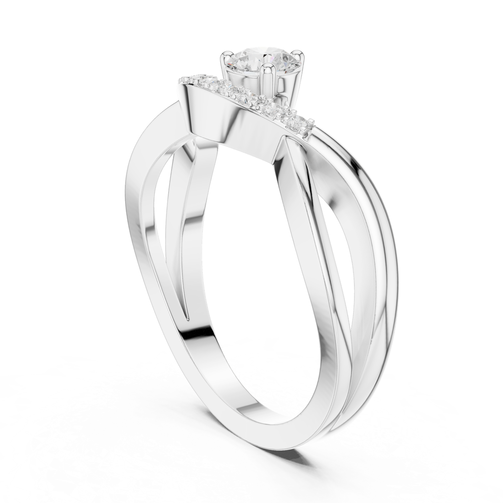 Gold Ring DDLR-829, White Gold, view 1