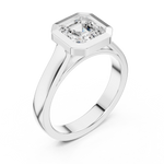 Gold Jewelry L36-3, Asscher center stone, White Gold, view 2