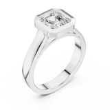 Gold Jewelry L36-3, Asscher center stone, White Gold, view 2
