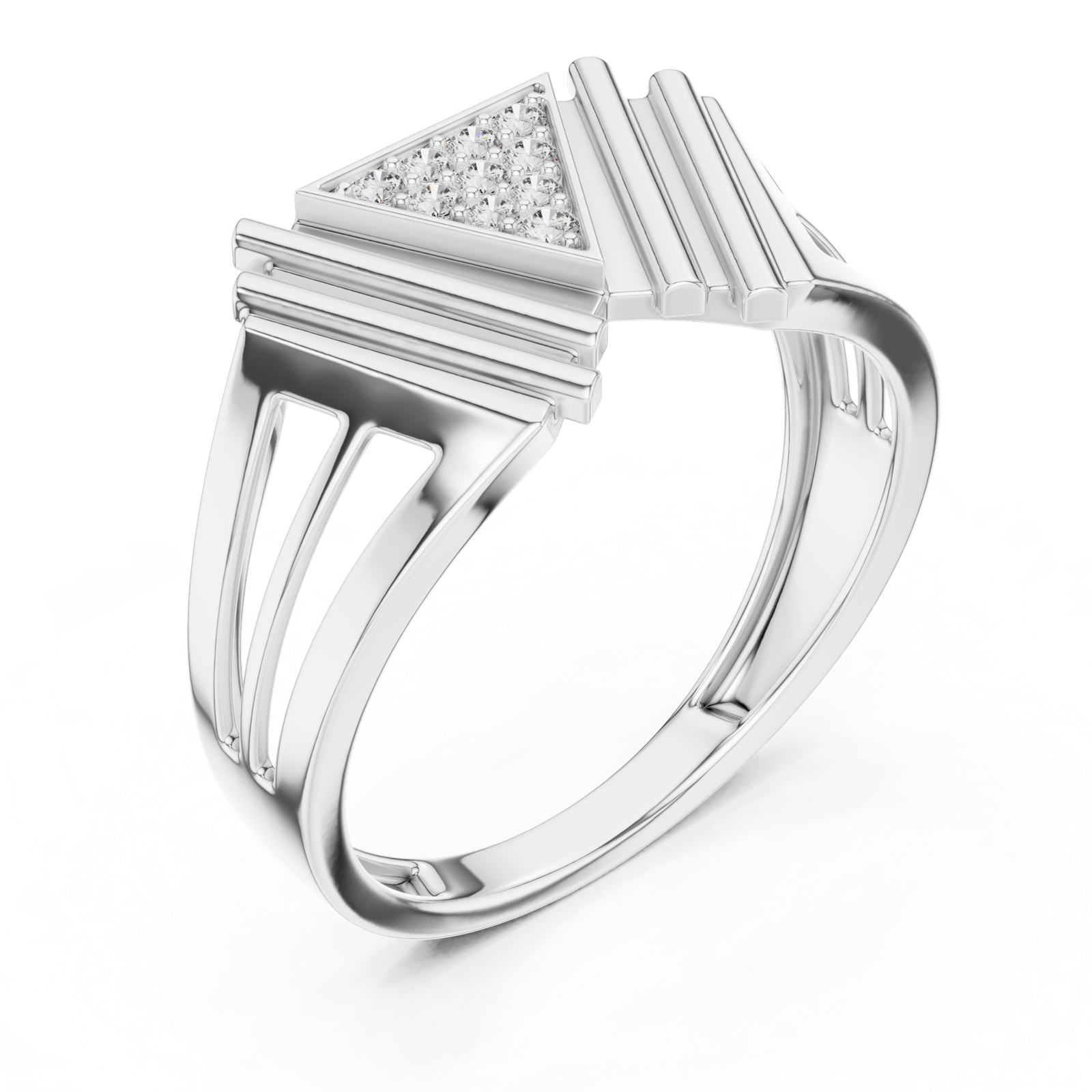 Gold Ring LR-01 (38), White Gold, view 2