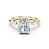 Gold Ring DDLR-175, Radiant center stone, Yellow Gold