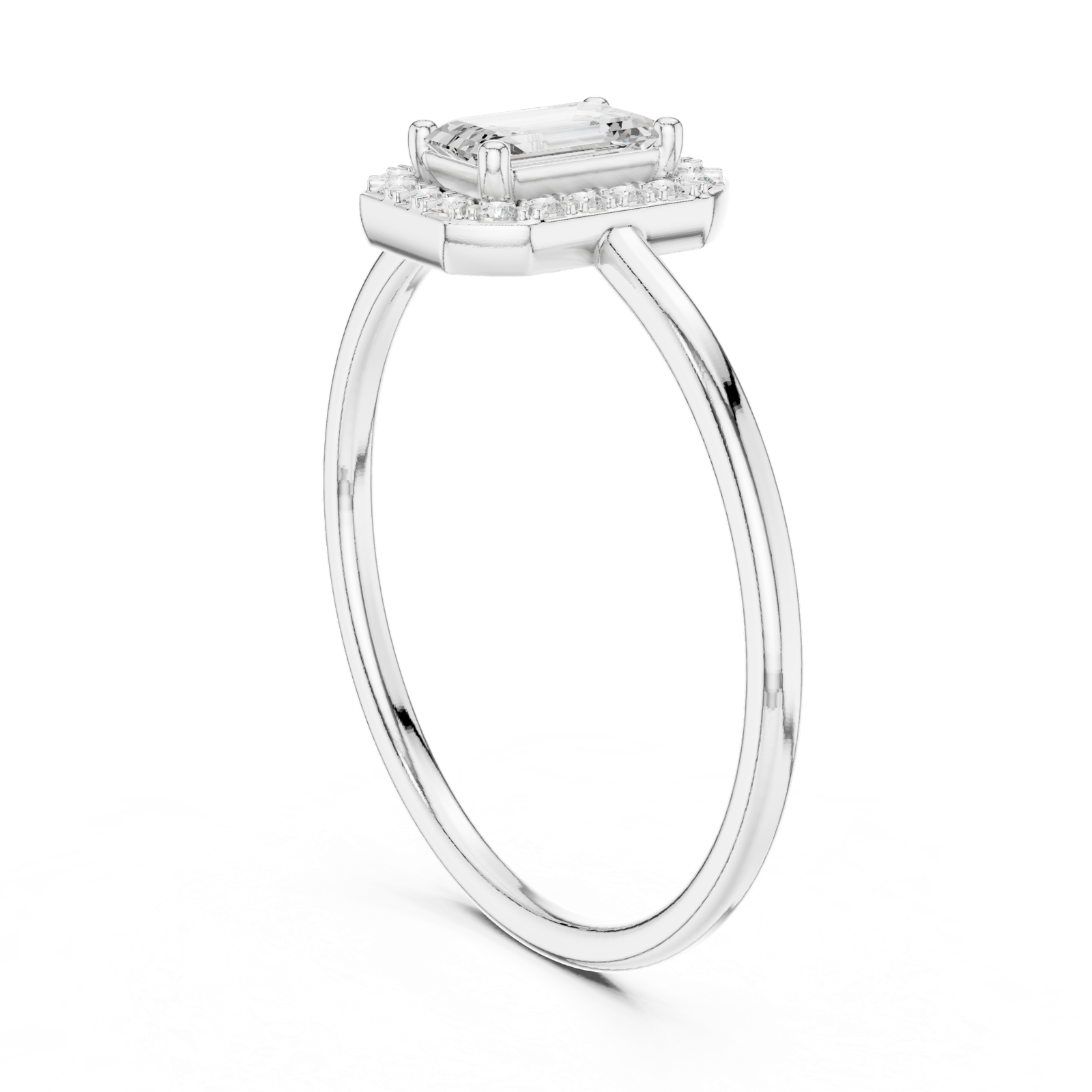 Gold Ring HLR-206, White Gold