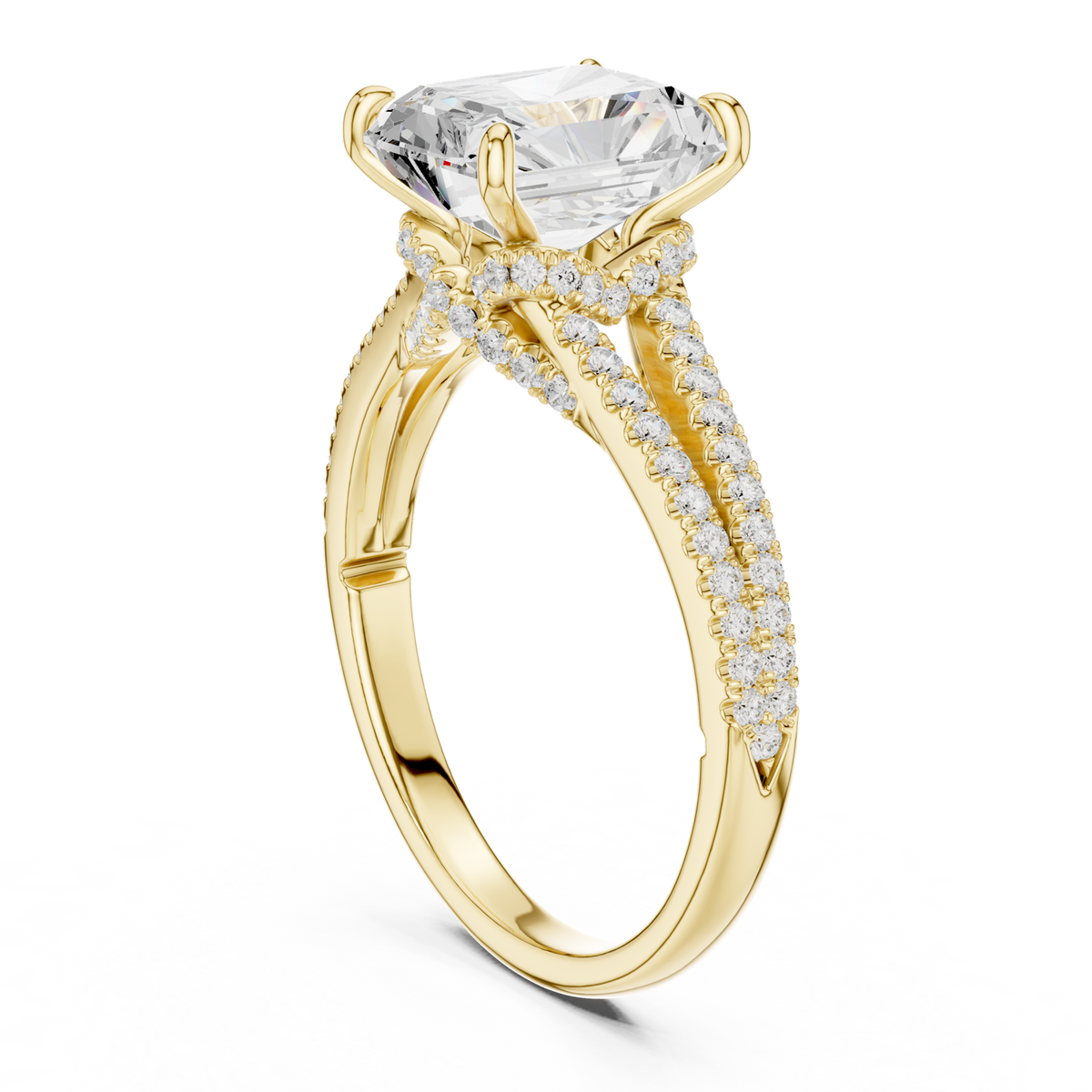 14K Solid Gold Lab Diamond Solitaire Ring, Yellow Gold, view 1