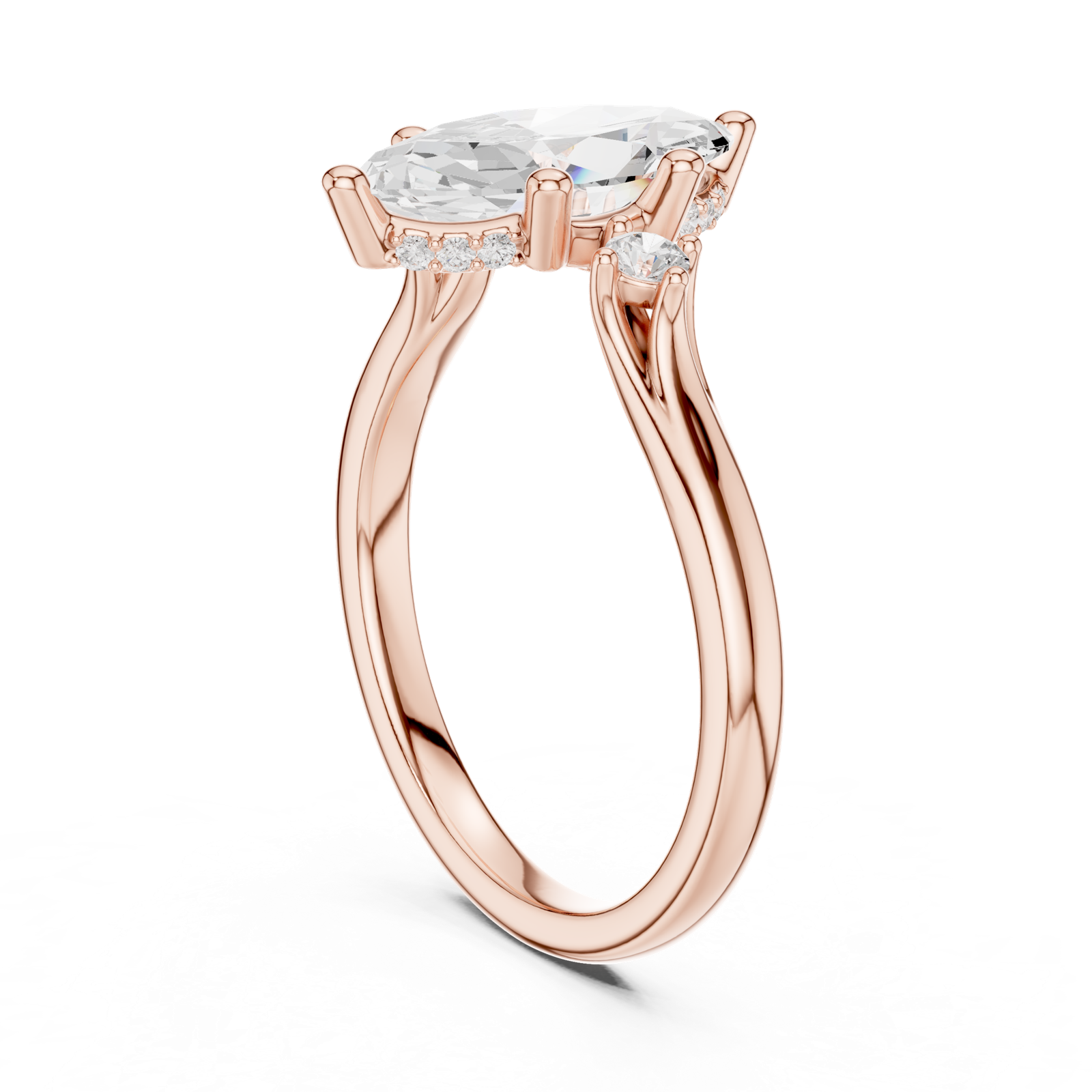 Gold Ring DDLR-972, Rose Gold, view 1