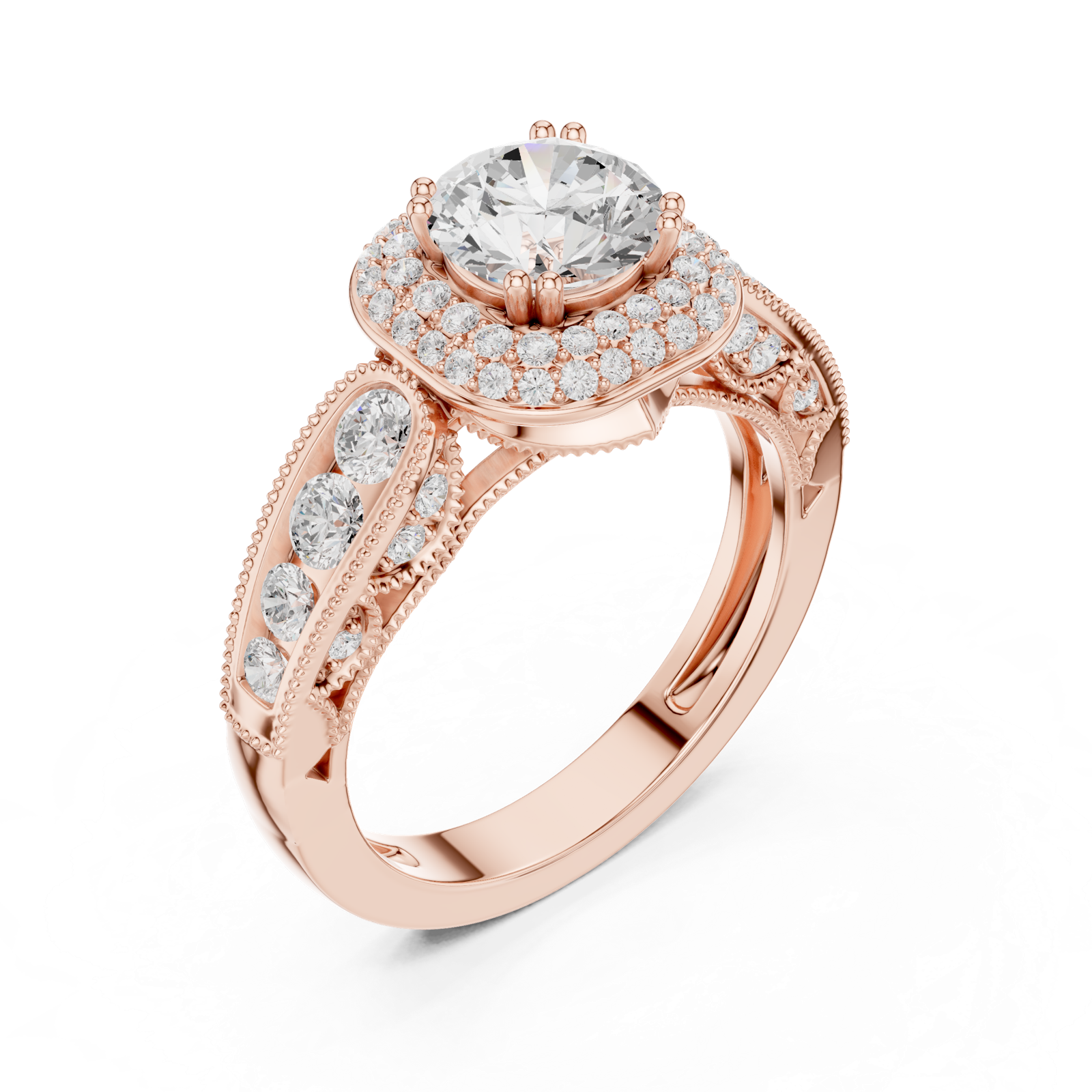 Gold Ring DDLR-776, Rose Gold, view 2